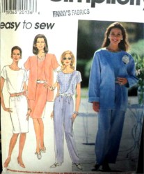 7589 EZ LOOSE SS/LS CUFF JACKET,SS DRESS,JUMPSUIT PATTERN 14-18